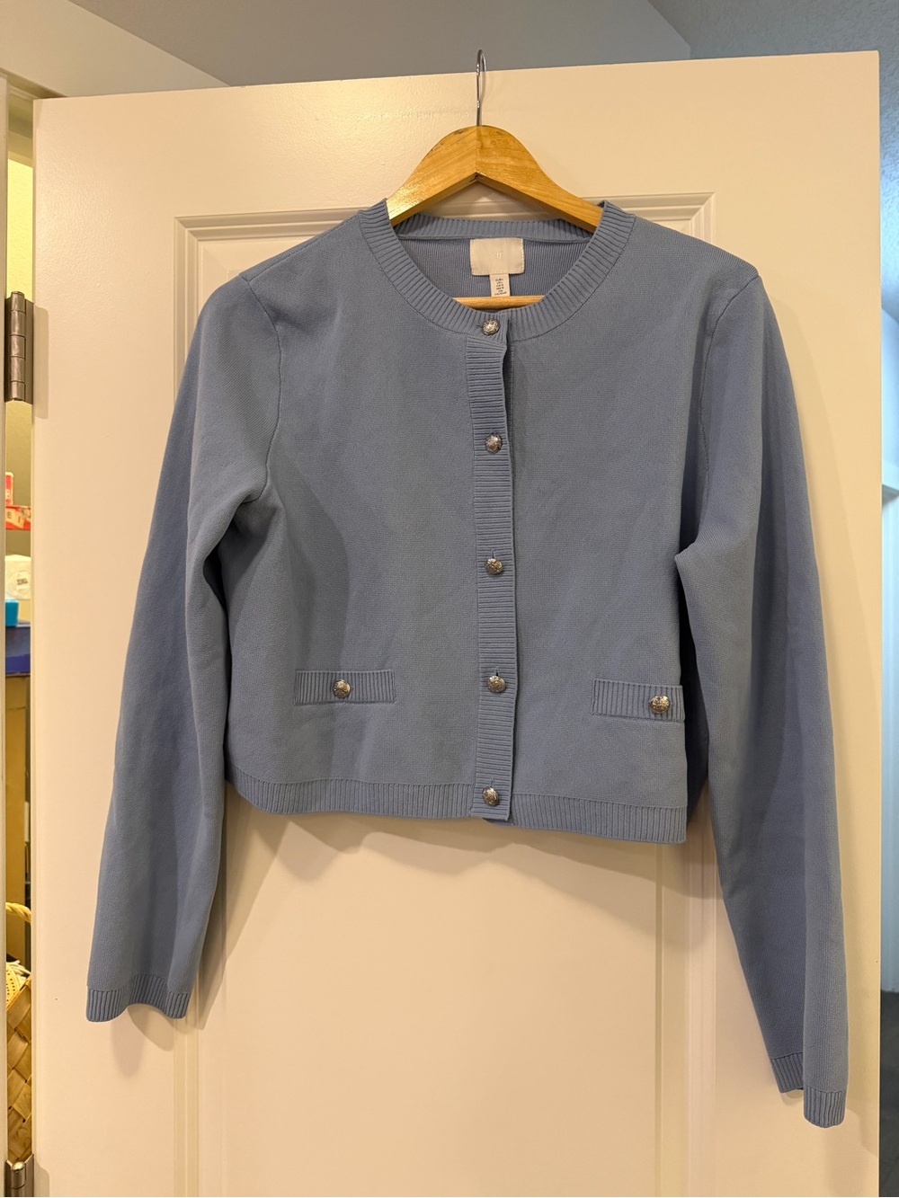 H&M Powder Blue Women's Button-Front Cardigan Jacket